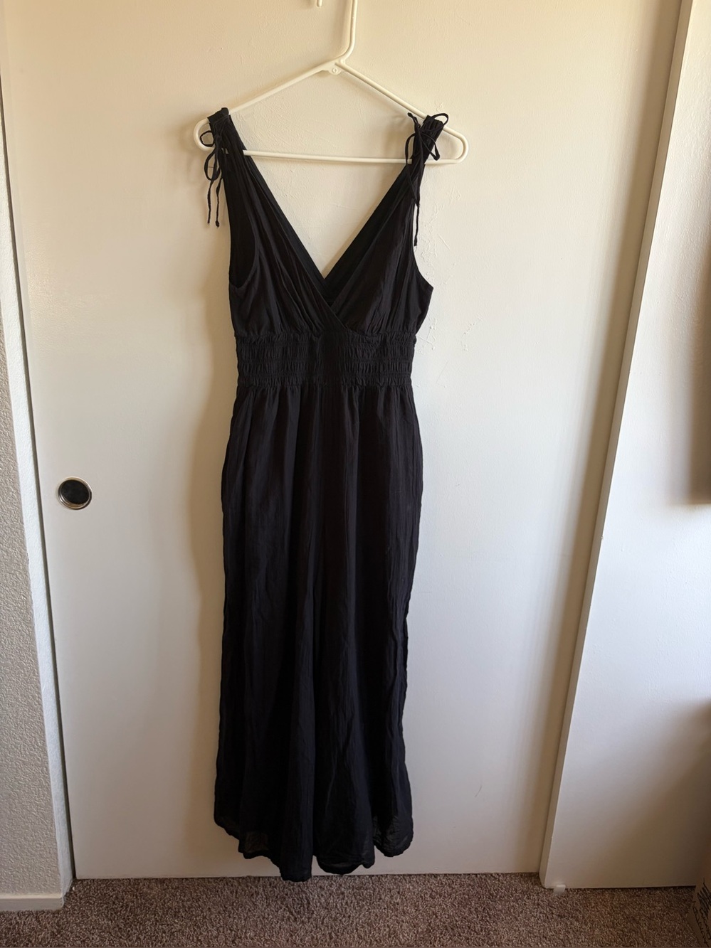 American Eagle Outfitters Black V-Neck Pantsuit  with Tie Straps